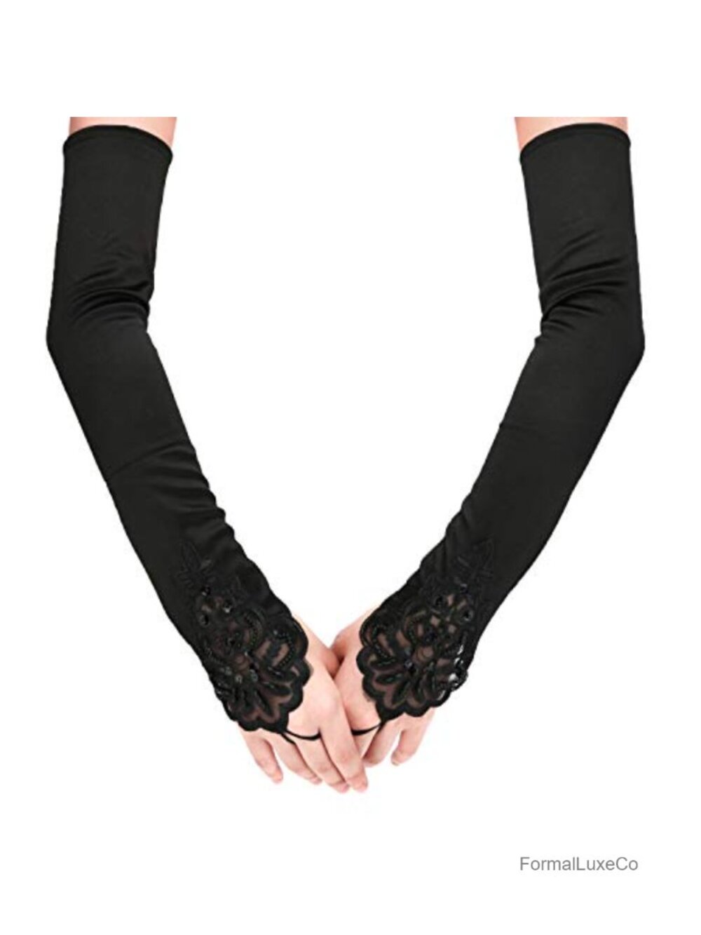 Fingerless Long Satin Gloves Opera Evening Party 1920s Gloves for Women